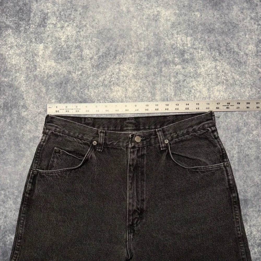 Vintage‎ Wrangler Black Jeans Mens 34x32 Made in USA 100% Cotton Faded